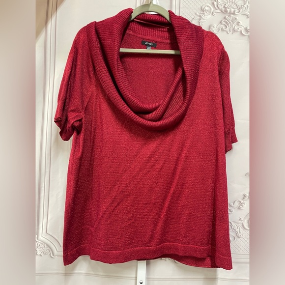 Apt. 9 Sweaters - Apt. 9 Crimson Metallic Cowl Neck 1x Sweater